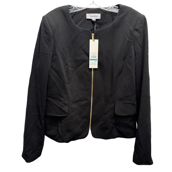 Calvin Klein Jackets & Blazers - Calvin Klein Black Zip Front Women's Suit Jacket NWT